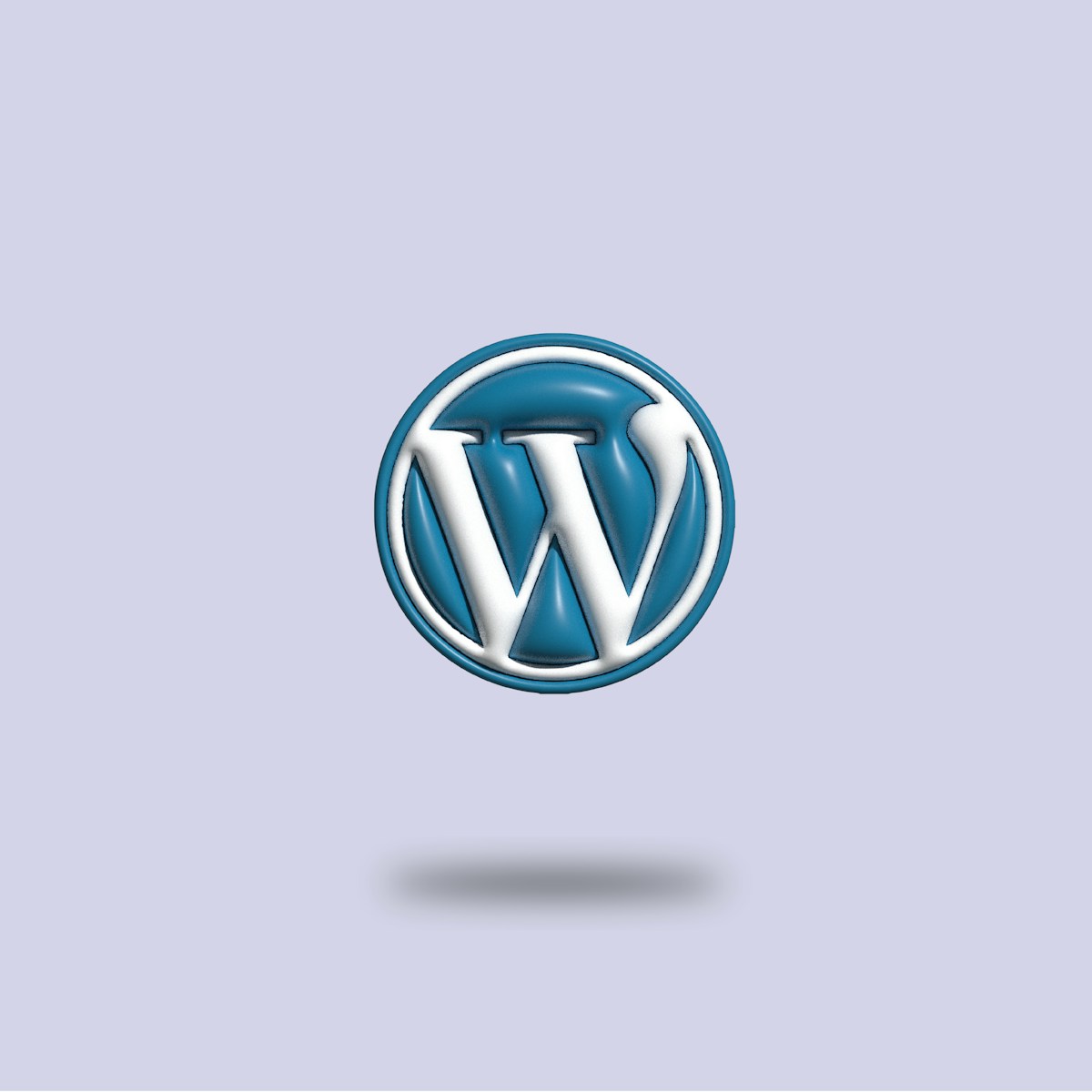 WordPress logo in blue, symbolizing trust, reliability, and community with a modern, elegant design.