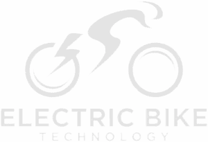 Electric Bike Technology logo featuring a monochrome bicycle with a lightning bolt.