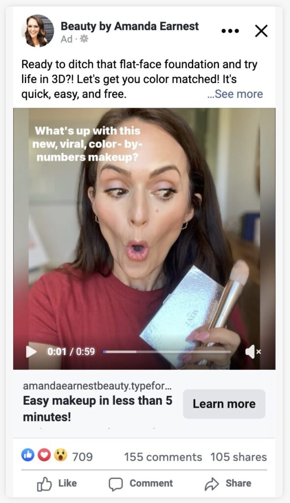 Amanda Earnest Facebook Ad Color Matching